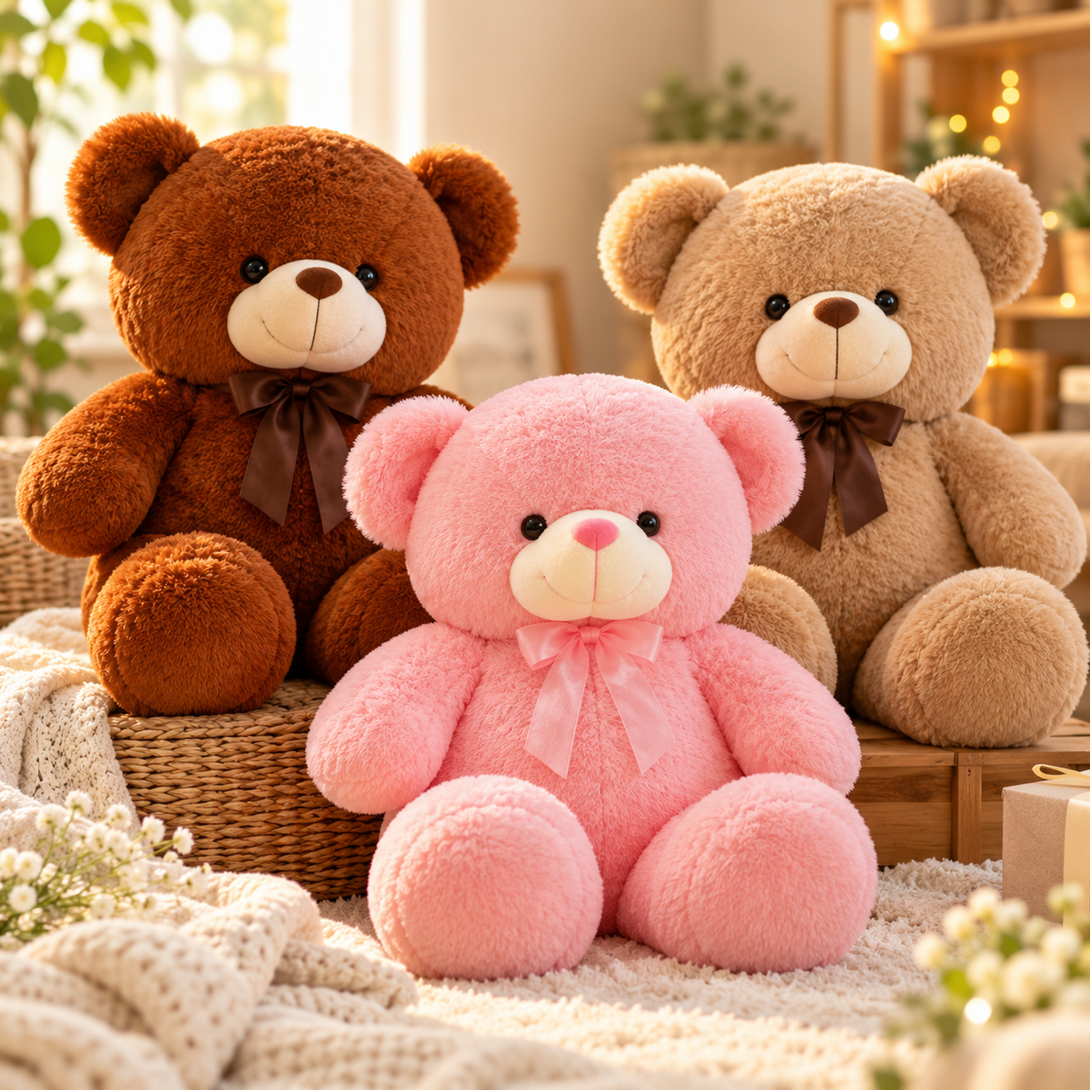 Cuddle Bear Trio Plush Set