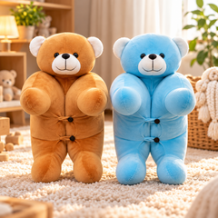 Buttoned Bear Couple Plush