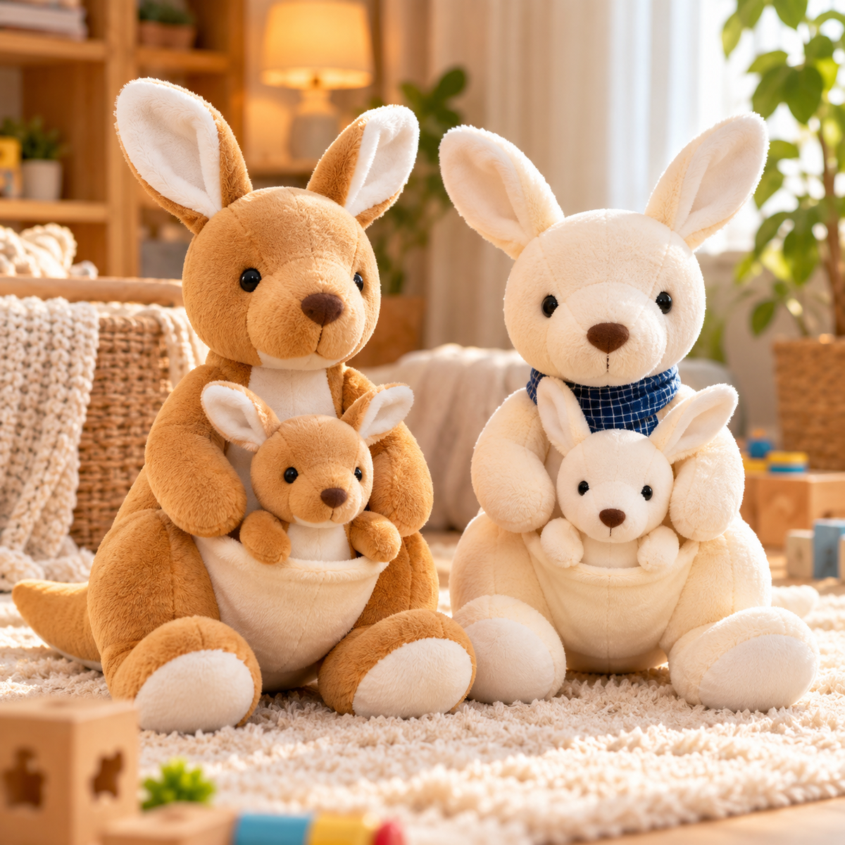 Buttoned Bear Couple Plush
