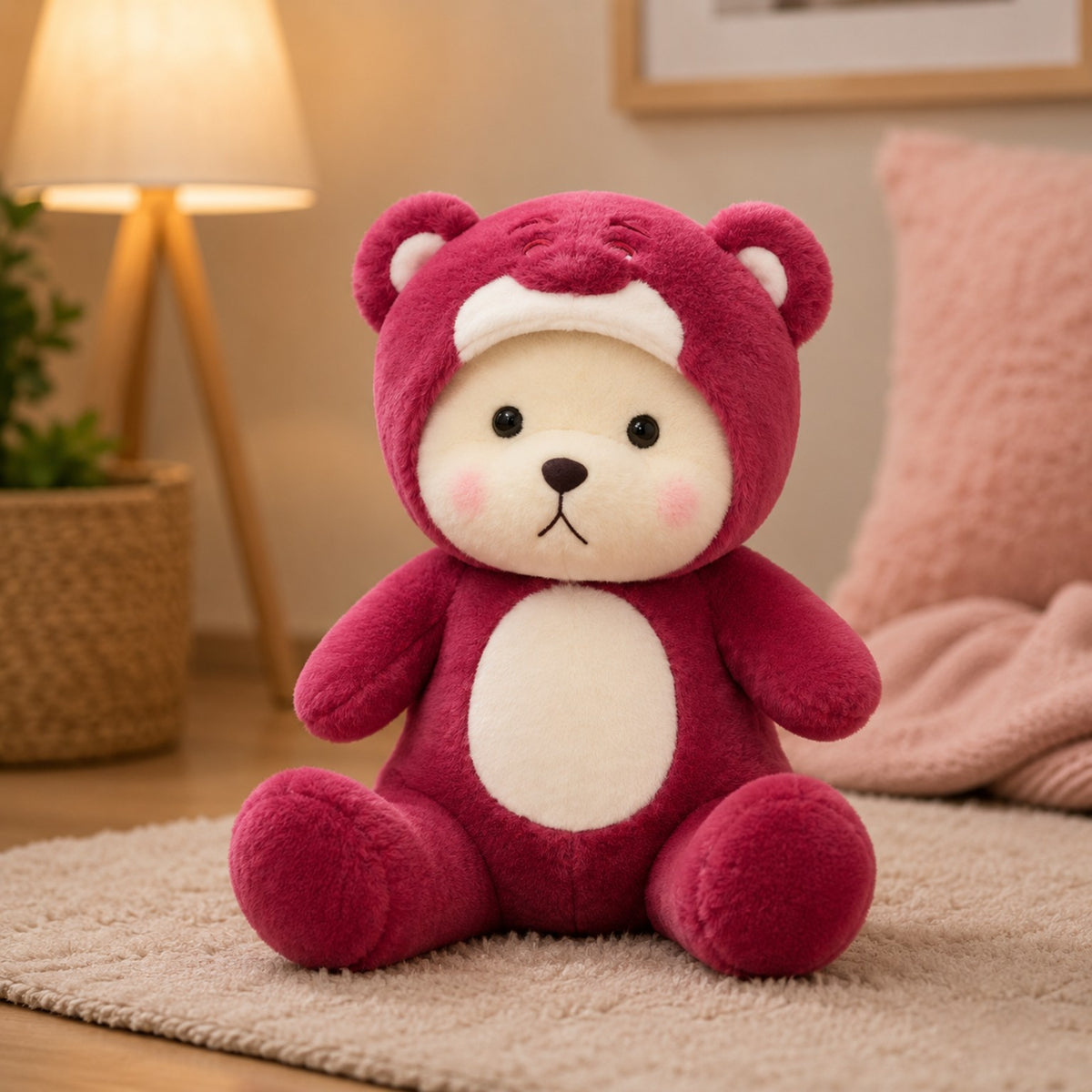 Berry hooded bear plush soft toy