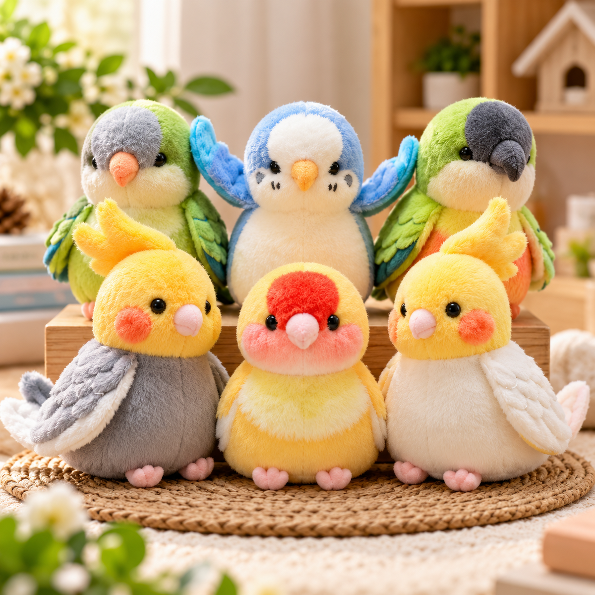 Colorful Bird Plush Set