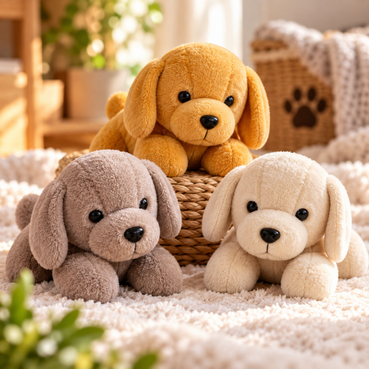 Cuddle Puppy Plush Trio