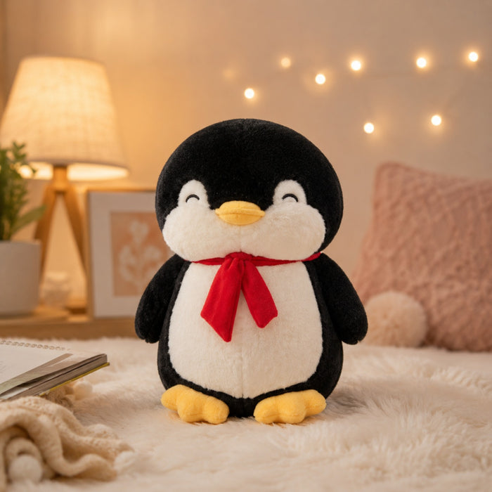 Penguin Plush Soft Toy with Red Scarf