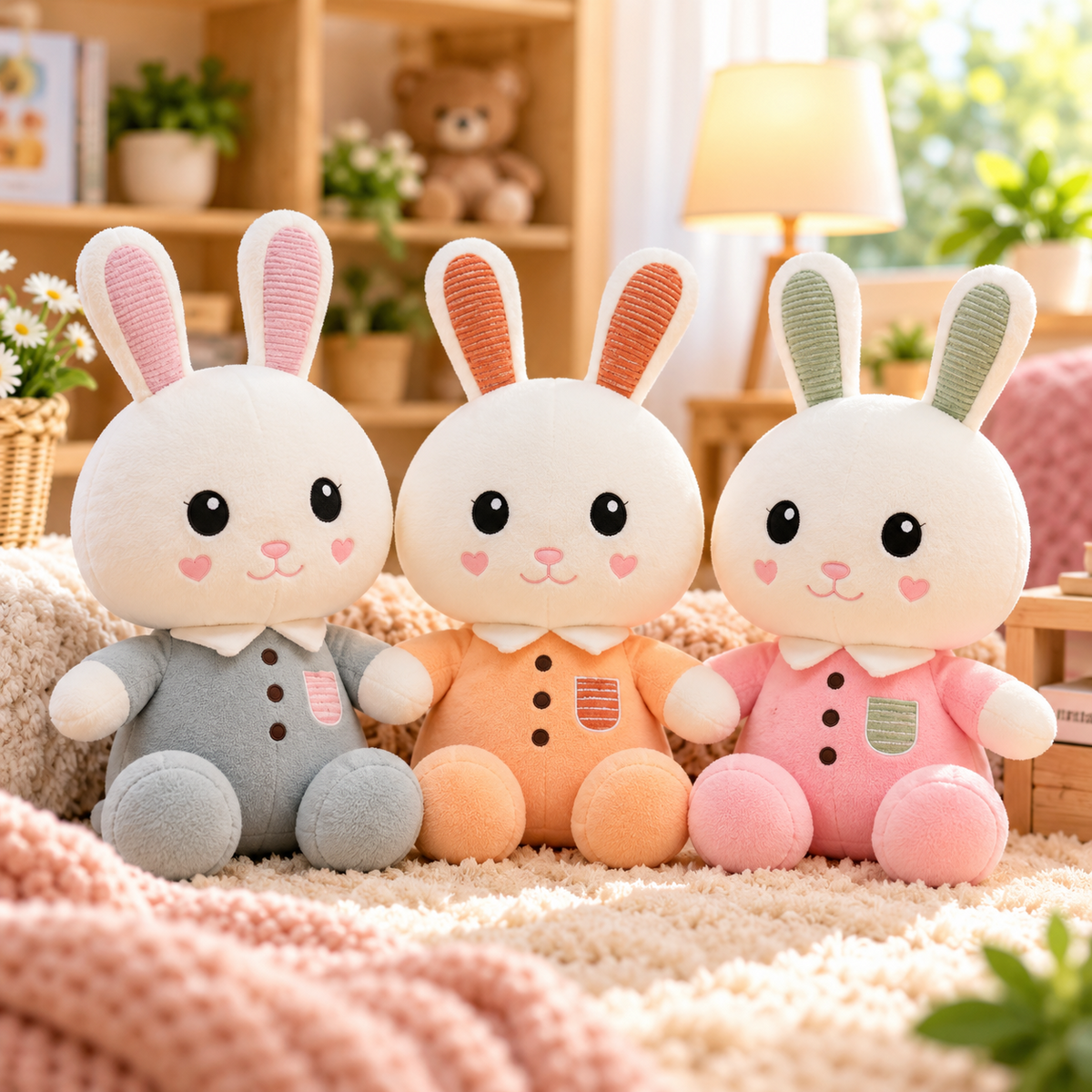 Sweet Bunny Friends Plush Trio